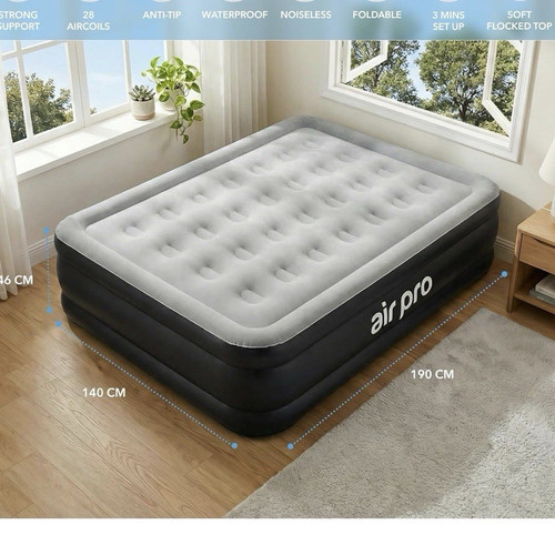 Air pro double - bed, black