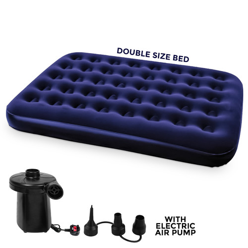 Double airbed flocked camping - flocked,