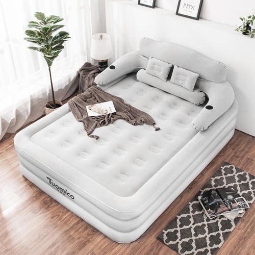 Queen size air bed with - size, pump